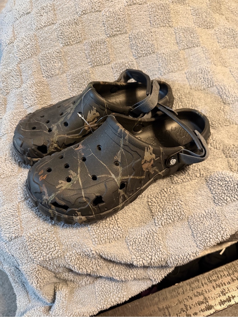 Men’s Croc Sandals in Black Camo - Lightweight Slip-On
